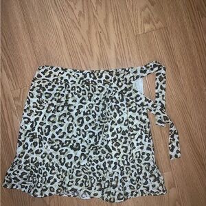 Leopard Print Wrap Skirt
